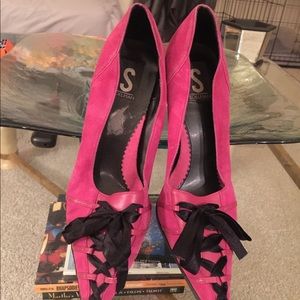 S Edelman Pink Suede Pumps